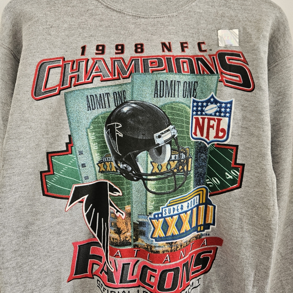 NWT Vintage Starter Atlanta Falcons 1998 NFC Champions Crewneck Made in USA - Picture 2 of 11
